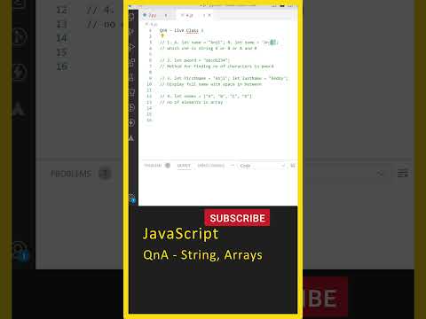 Javascript Tutorial For Beginners Qna String Arrays Javascript Arrays Javascript In Telugu