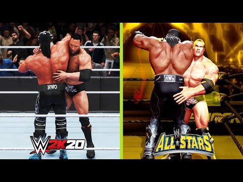 WWE 2K20 vs WWE All Stars - Simulation vs Arcade (Move Animations Comparison)