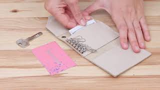 Невелика шкіряна ключниця Grande Pelle 11523 бежевий