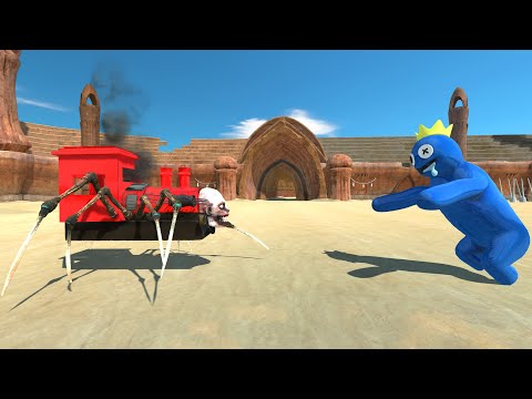 Who Will Win? Rainbow Friends Blue vs Choo Choo Charles - Animal Revolt Battle Simulator