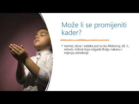 Islamski vjeronauk, 6. r. OŠ - Božje određenje