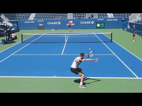 Grigor Dimitrov vs David Goffin Court Level View Practice Match