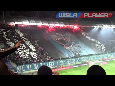 Oprawy podczas meczu Wisły Kraków z Lechem Poznań