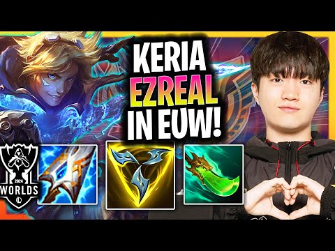 KERIA CRAZY GAME WITH EZREAL IN EUW SERVER! | T1 Keria Plays Ezreal ADC vs Aphelios!  Worlds