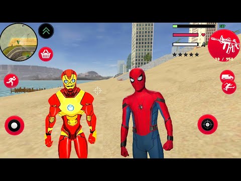 Süper Kahraman Demir Adam Oyunu - Flying Iron Rope Hero Vegas Gangster City #1 - Android Gameplay