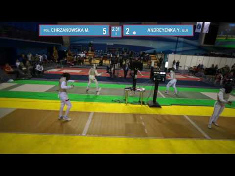 T32. ANDREYENKA Yana (BLR) - CHRZANOWSKA Marika (POL). Foil women.