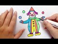 How To Draw The Circus Clown丨Easy Drawing Lesson For Kids 088