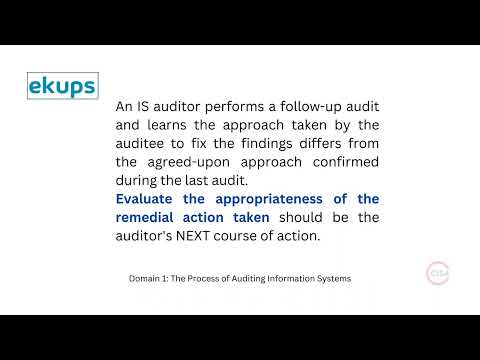 CISA Domain 1: The Process of Auditing Information Systems (www.ekups.com)