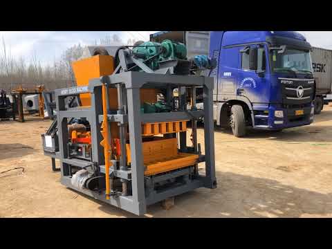 QT4-25 automatic block machine concrete mixer with ladder loading for shipping to Bangladesh