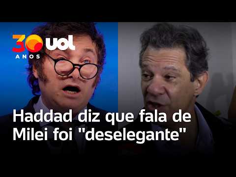 Haddad diz que fala de Javier Milei foi ‘deselegante’, mas defende ‘virar a página’: ‘Vamos superar’