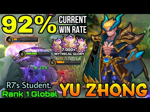 92% Current Win Rate Yu Zhong MVP Sidelane! - Top 1 Global Yu Zhong by R7's Student. - MLBB