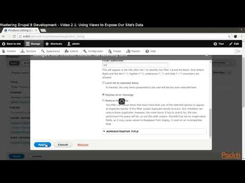Mastering Drupal 8 Development Creating a Page with an Exposed Filter | packtpub com