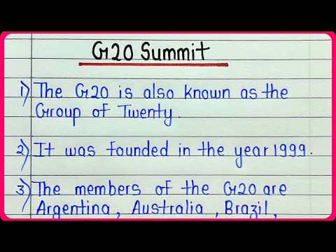 G20 summit essay in english || Essay on G20 summit 10 lines || G20 summit 2023