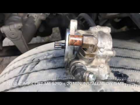 Cummins ISX power steering pump installation.