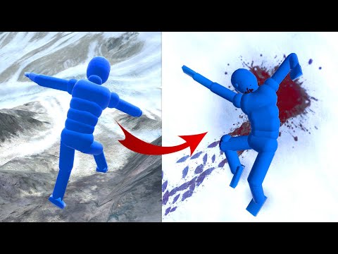 Brutal and Best Ragdoll Falls with NPCs OVERGROWTH (Active Ragdoll Physics)