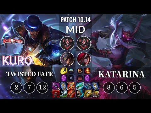 KT Kuro Twisted Fate vs Katarina Mid - KR Patch 10.14