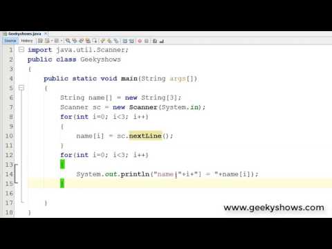 Learn 249 Getting String 1D Array input from user in Java Programming ...