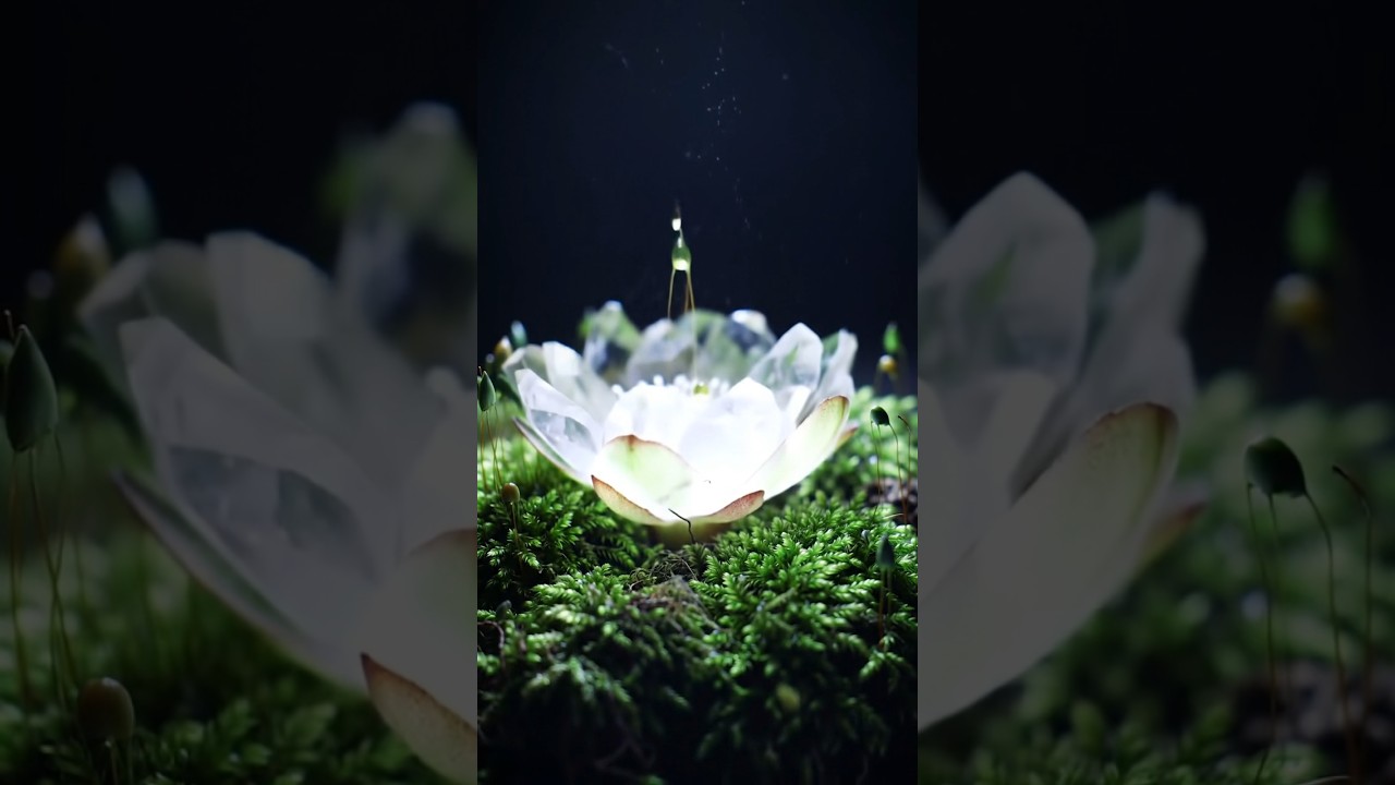 ✨ The birth of a crystal flower, captured in a moment. #Animation #Crystal #DigitalArt #Surreal