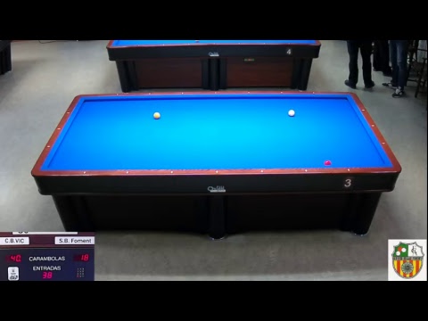 LLIGA NACIONAL 3 BANDES 2ª DIVISIO - S.B.FOMENT MOLINS vs C.B.VIC