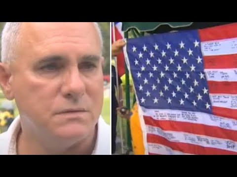 Man Finds $5 Flag At Flea Market, Notices Writing On The stripes..
