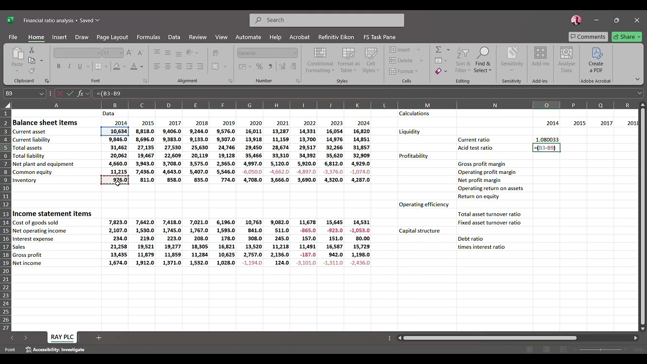 Financial ratio analysis: calculating your ratios   Excel