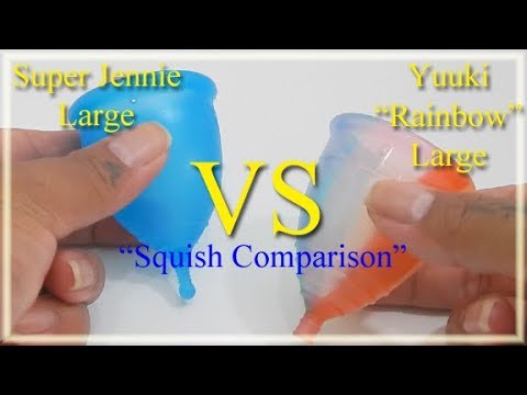 Super Jennie Lg vs Yuuki Rainbow Lg "Squish" - Menstrual Cups