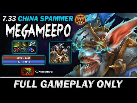 7.33 Meepo, China Spammer 8K HP MEGAMEEPO against KUKUMANCER - Full Gameplay Meepo #389