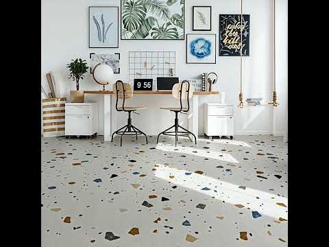 Carrelage effet Terrazzo Confetti Blanc 60x60 cm