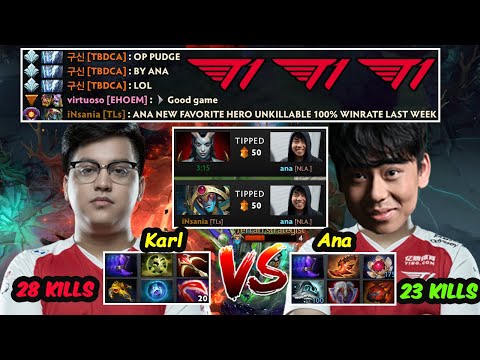 T1.Ana NEW FAVOURITE HERO - UNKILLABLE 100% WINRATE LAST WEEK vs Karl Dota 2 pro Gameplay