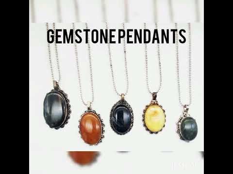 Eshoppee natural stone metal pendant