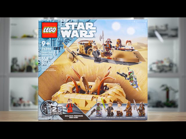 Vídeo relacionado con LEGO Star Wars: Return of The Jedi Desert Skiff & Sarlacc Pit, juego de construcción de vehículos con minifigura Nien Nunb del 25 aniversario, juguete coleccionable para fanáticos de Star Wars, regalo