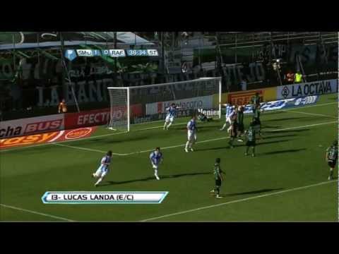 Gol de Landa (E/C). San Martín 1 - Rafaela 1. Torneo Inicial 2012. Fecha 12. Fútbol Para Todos