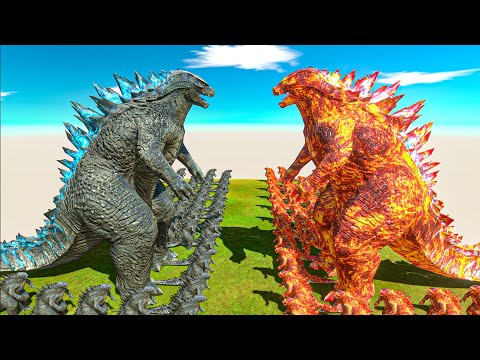Legendary Godzilla War - Growing Up Godzilla 2014 VS Fire Burning Godzilla, Size Comparison Godzilla