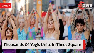 🔴 LIVE: Yogis Take Over Times Square | Mass Yoga in the Heart of NYC |