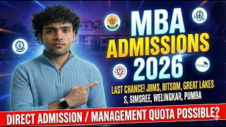 MBA ADMISSION 2026 LAST CHANCE | Jbims, simsree, welingkar, pumba | Direct admission possible?