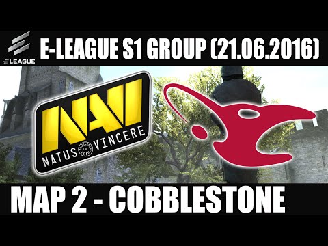 Natus Vincere vs Mousesports | Map 2 (Cobblestone) Finals E-LEAGUE Group E (21.06.2016) [CSGO]