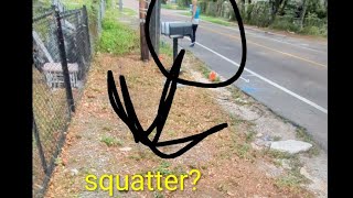 Took this beautiful Sunday to help my uncle clean up his yard! Had an unexpected guest.. #squatter