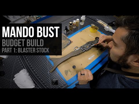 Mandalorian Life Size Bust -- Budget Build DIY -- Part 1: Blaster Stock accessory