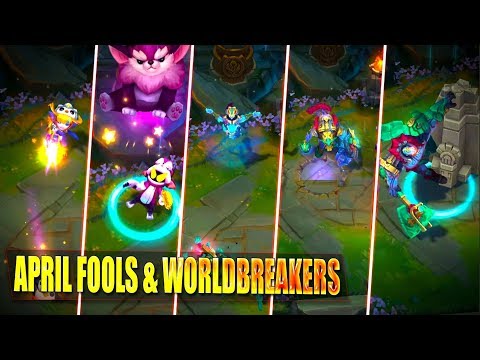 APRIL FOOLS 2020 & WORLDBREAKERS 5 New Skins Preview - League of Legends