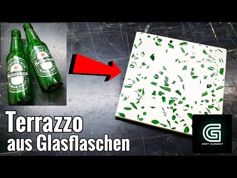 Terrazzo aus alten Glasflaschen selber machen
