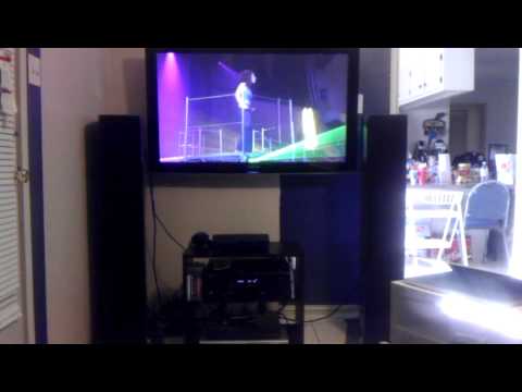rti a9,denon avr-1705,12 inch klipsch, crankd up to loud video off of evo 3d
