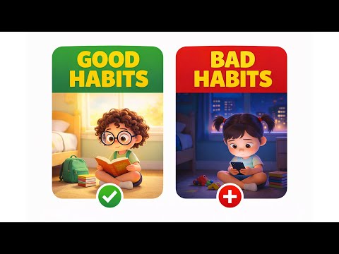 Good Habits vs Bad Habits for Kids | Morning, Daytime & Night Routine