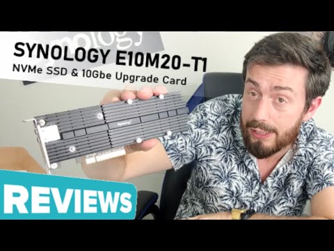 Kontrolierius Synology PCIE 3, 0 x 8 – 2 x M.2 PCIE NVME + 10Gbe Ethernet (E10M20-T1) video