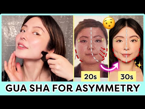 GUA SHA FOR FACE ASYMMETRY! TRANSFORM YOUR FACE IN 8-MIN✨GET SYMMETRICAL FACE, LOOK MORE ATTRACTIVE✨