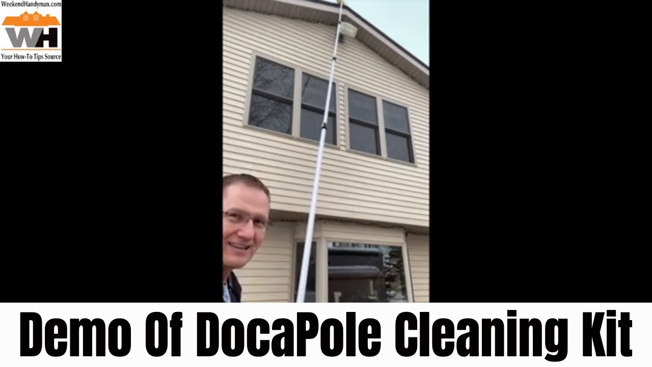 Clean The Soffit And Peak Of The House With The DocaPole Cleaning Kit with 24 foot reach #HomeDepot
