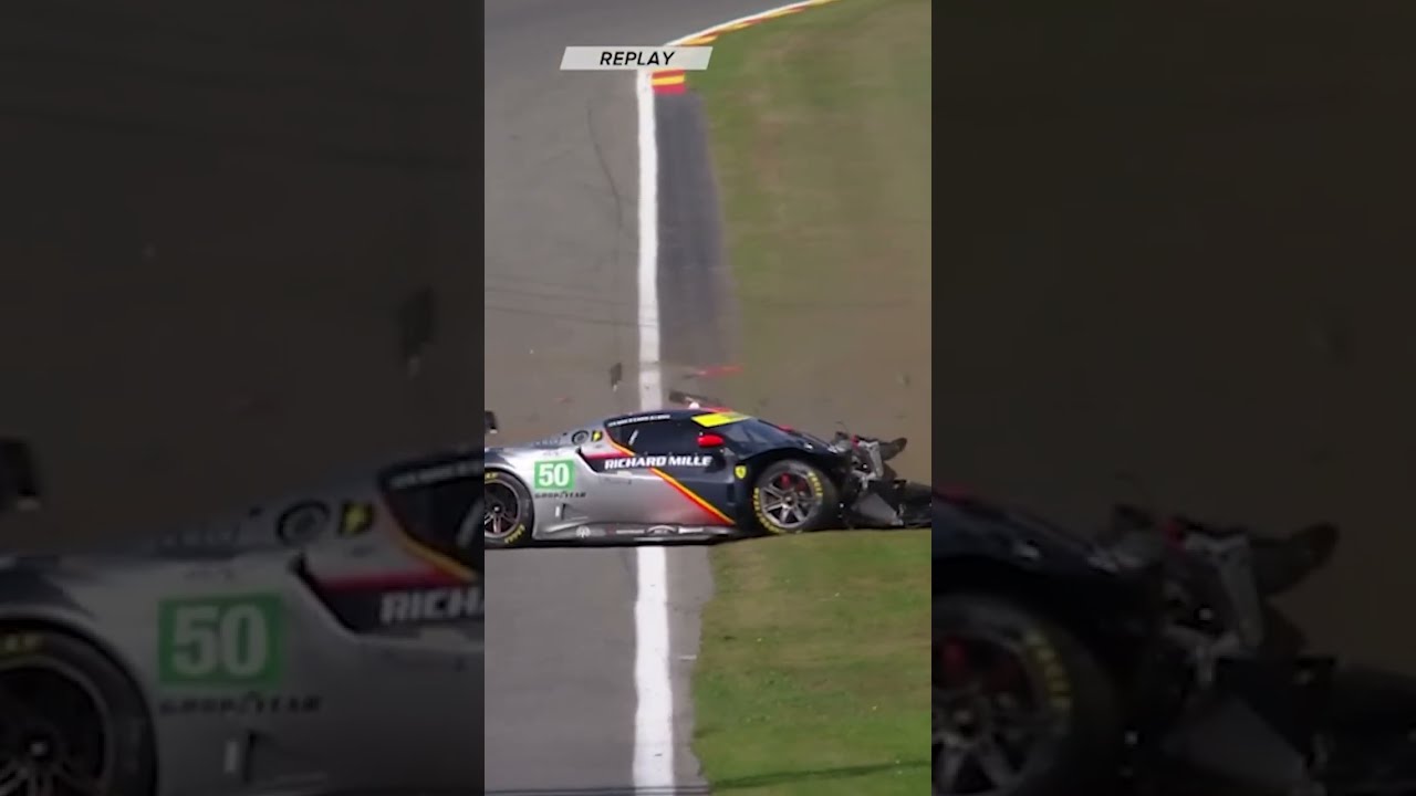 Ferrari Driver Walks Away from Huge Crash 😱