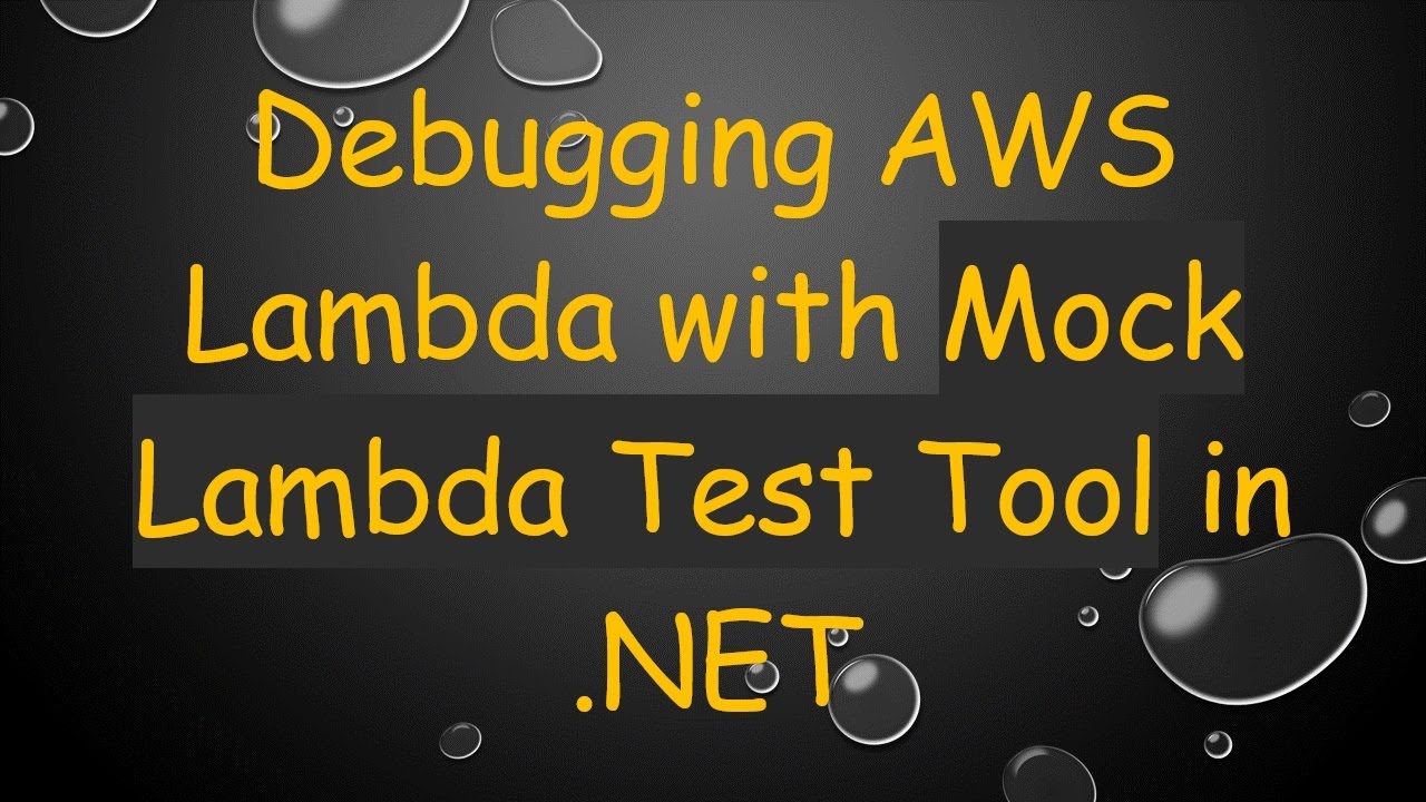 Debugging AWS Lambda with Mock Lambda Test Tool in .NET