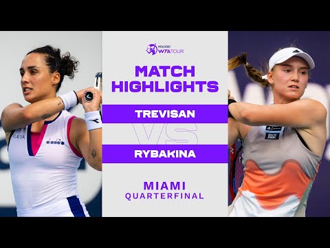 Теннис Martina Trevisan vs. Elena Rybakina | 2023 Miami Quarterfinal | WTA Match Highlights