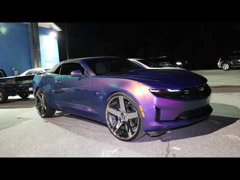 WhipAddict: Purple, Blue, Green Flippin 2020 Chevy Camaro Convertible on DUB Baller 26s! WET PAINT!