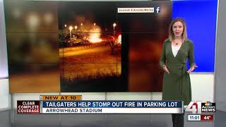 Tailgaters help stomp out fire at Arrowhead